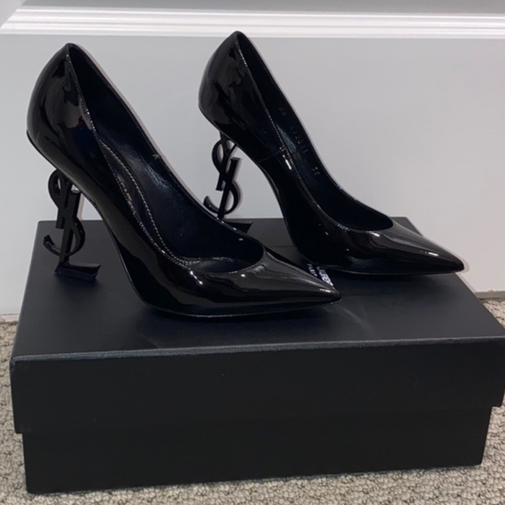 YSL OPYUM 110MM PATENT PUMPS